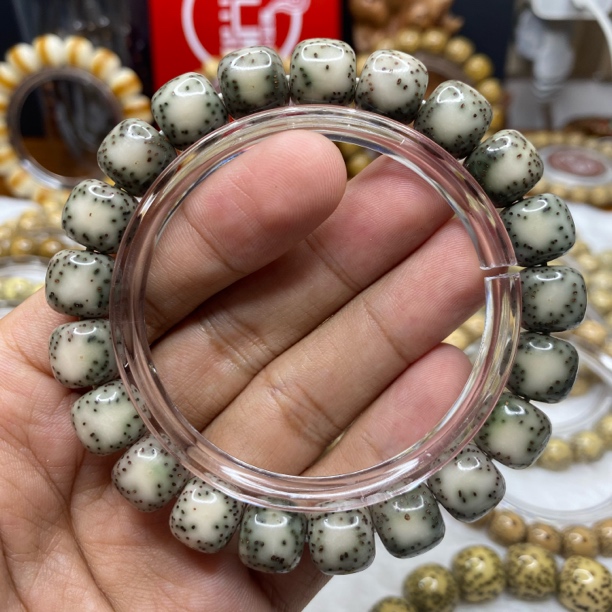 11*10石玉润双留白针尖小细星海南星月菩提手串直销正品保障