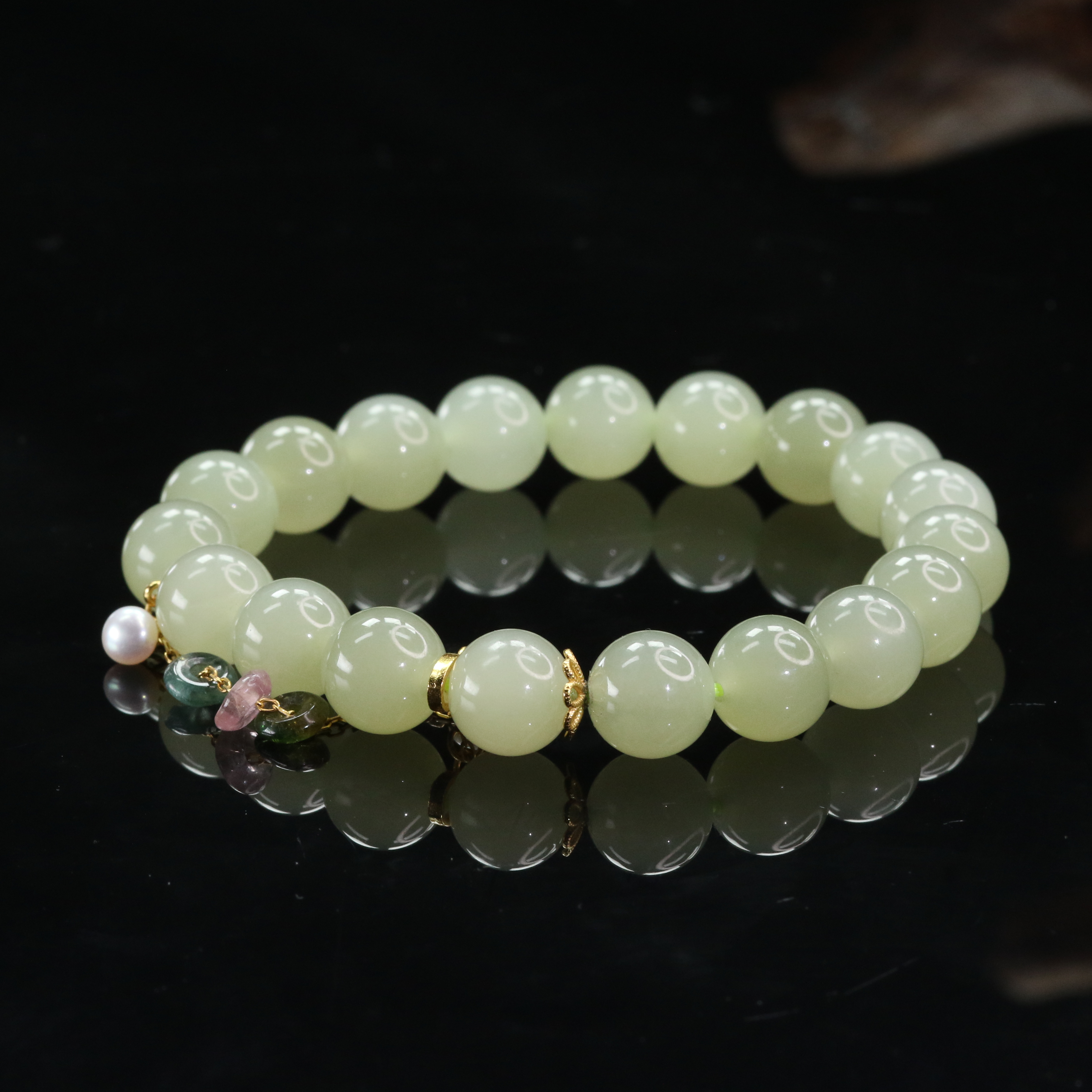 7和田玉晴水手串/300195上海嘉禾拍卖