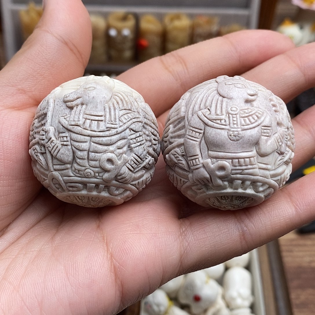 鹿骨把件c7埃及手球36尺寸