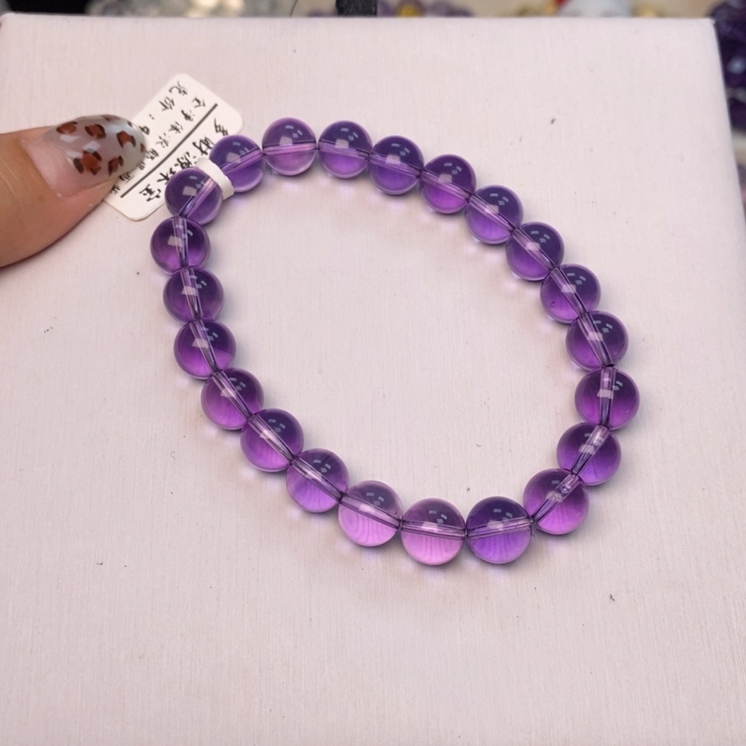 南***.未镶嵌手串水晶巴紫99净8.7克40 B63