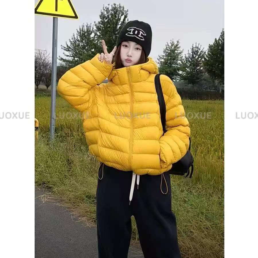 【现货爆款】排骨泡芙羽绒服女短款2025新款韩版宽松连帽冬装外D