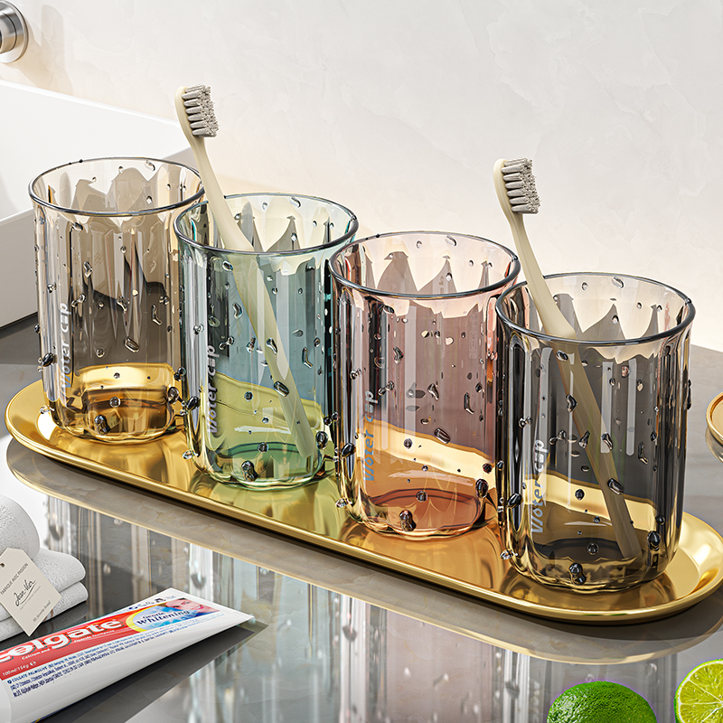 漱口杯情侣牙刷杯儿童洗漱杯子透明牙膏牙刷收纳盒刷牙漱口牙具杯