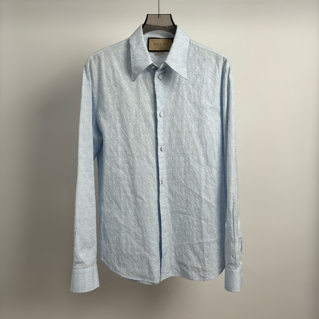 99新 GUCCI/古驰 蓝色满印衬衣 14➕码 GM001765