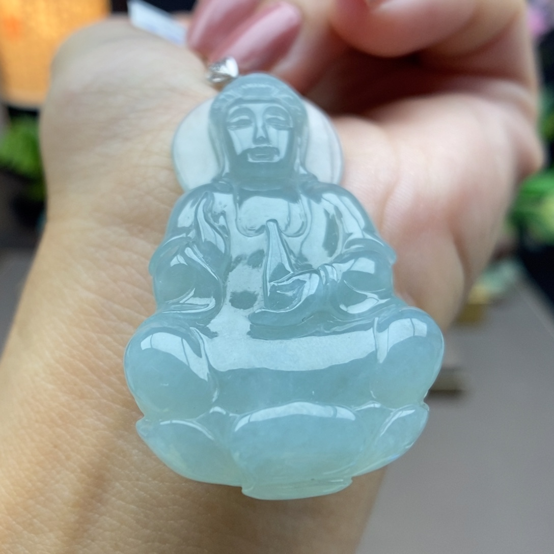 翡翠银S925镶嵌颈饰吊坠8