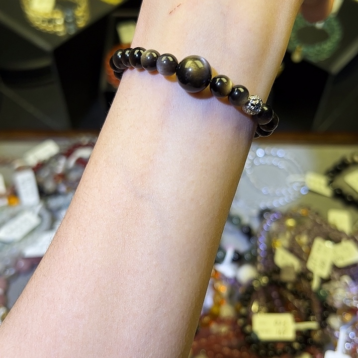 水晶手链银S925镶嵌银耀L45