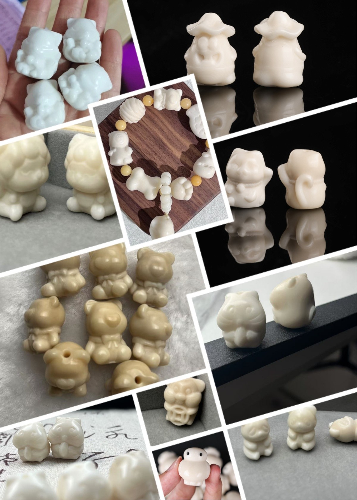 象牙果文玩白色动物系列