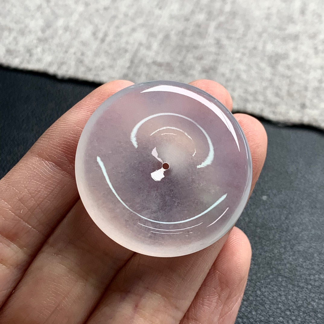 天然A货缅甸翡翠 平安扣尺寸 : 32.7-5.7