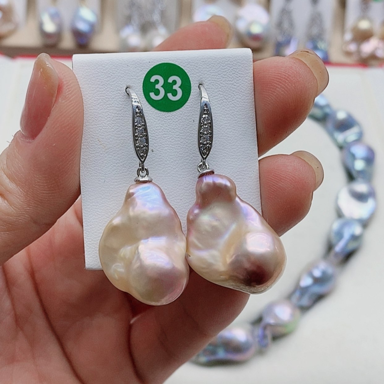【闪购商品】淡水珍珠耳饰银S925镶嵌