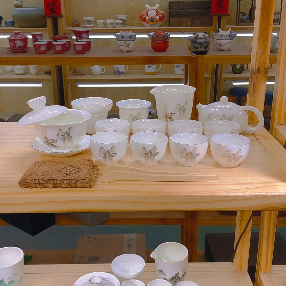 【不止】羊脂玉瓷茶具套装