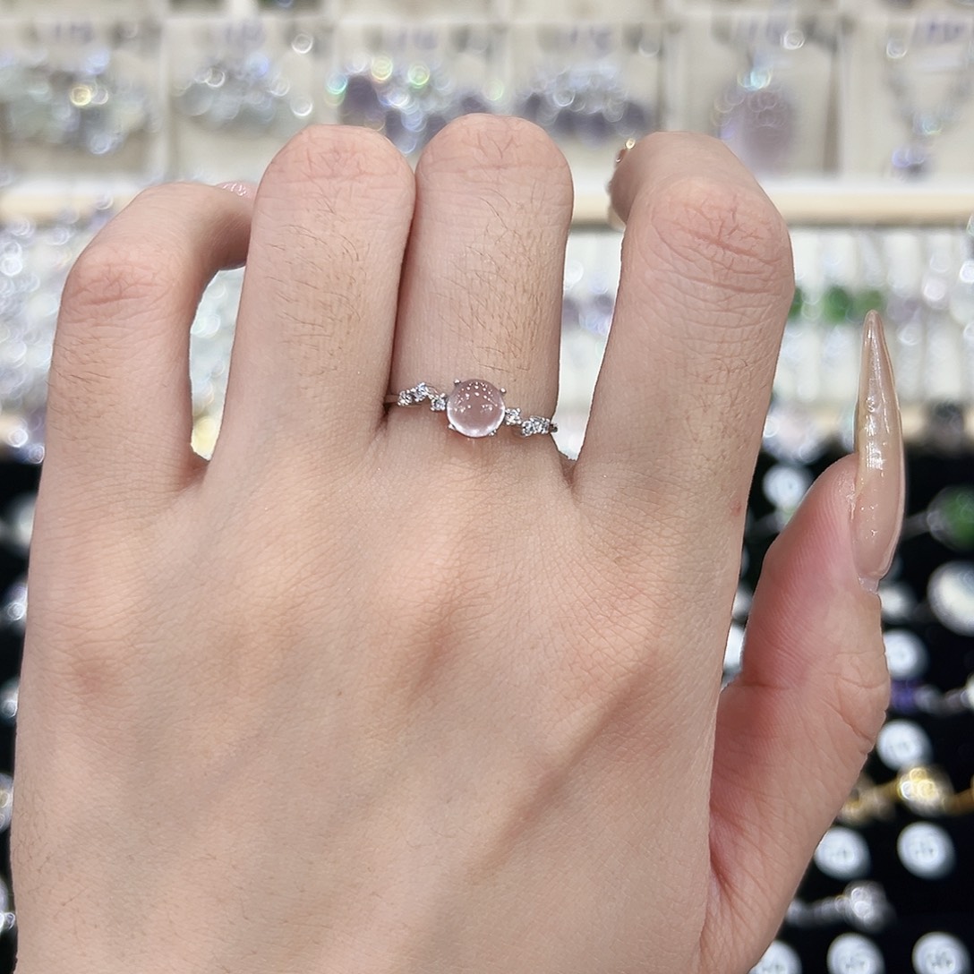 银S925镶嵌芙蓉石戒指