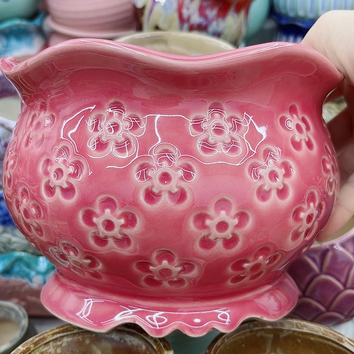 多肉绿植陶瓷花盆9.9包邮，有孔