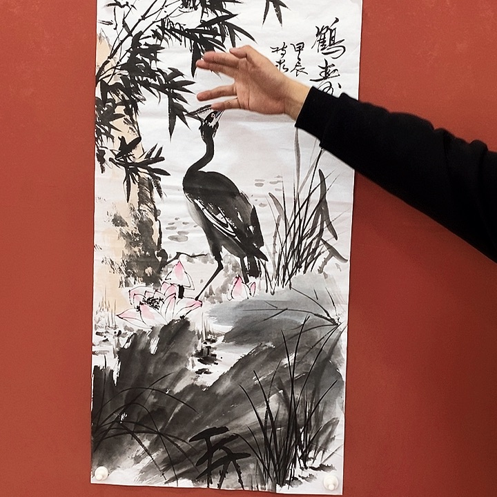 书法豆树隶 鹤寿 国画