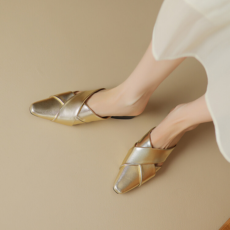 小方头舒适通勤羊皮穆勒半托HBP5323