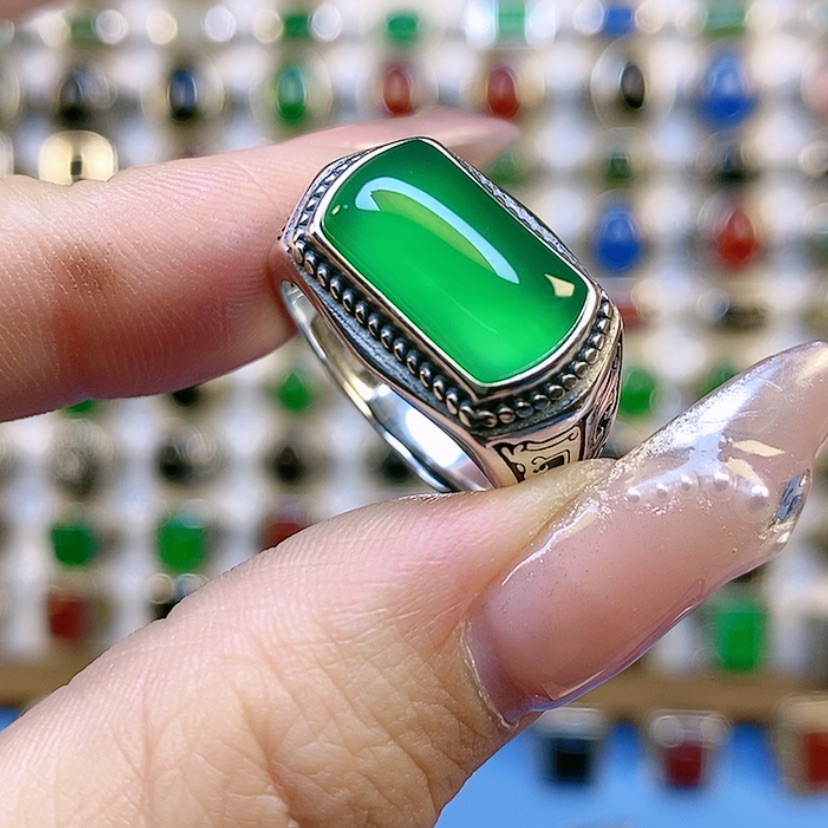 【闪购商品】玛瑙/玉髓戒指银S925镶嵌