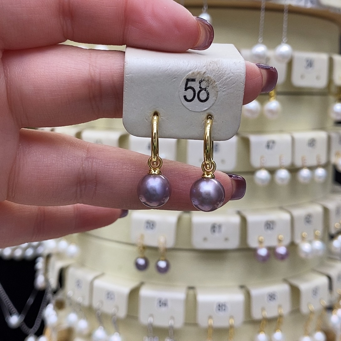 淡水珍珠耳饰银S925镶嵌