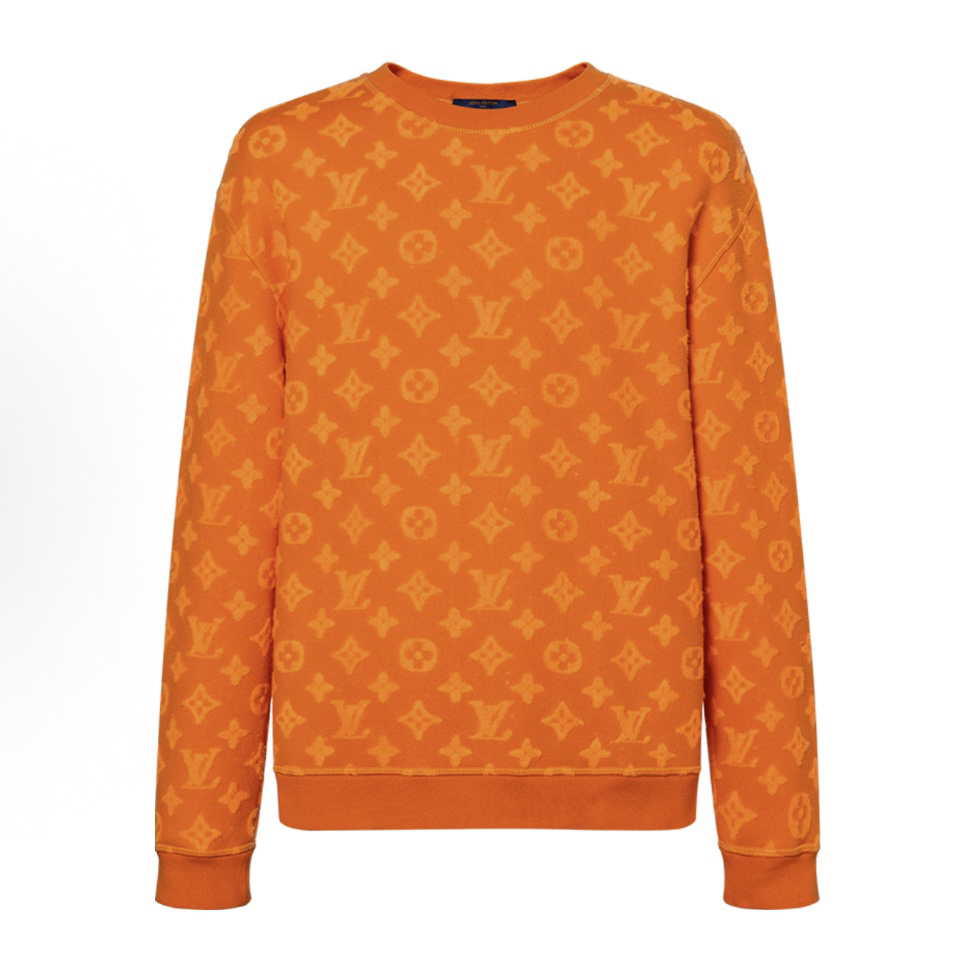 未使用 LouisVuitton/路易威登 橙色老花满印卫衣 L码 md1145