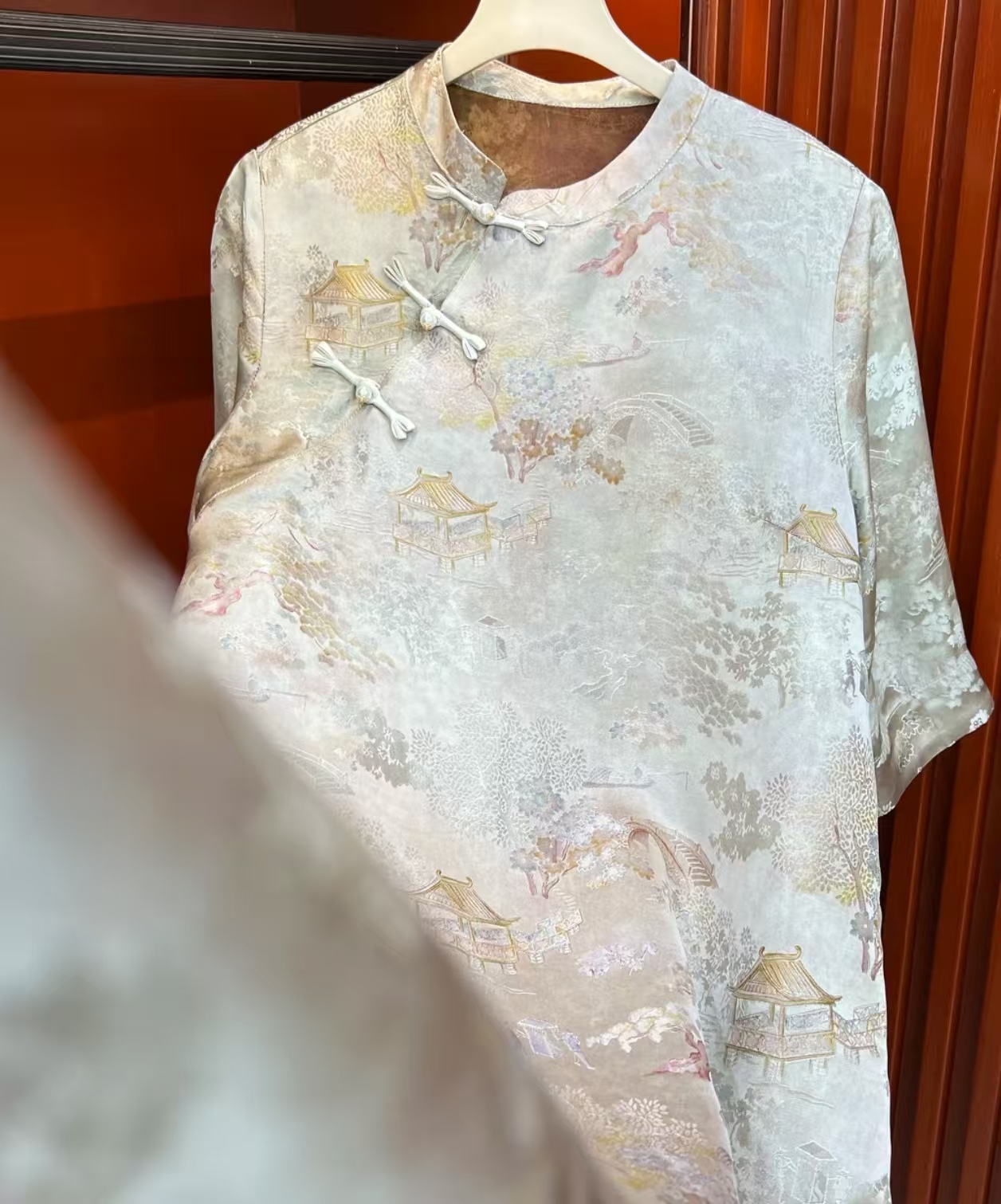 【亭外香榭】长袖提花新中式常规日常薄款旗袍中国风2025B0579-乐乐