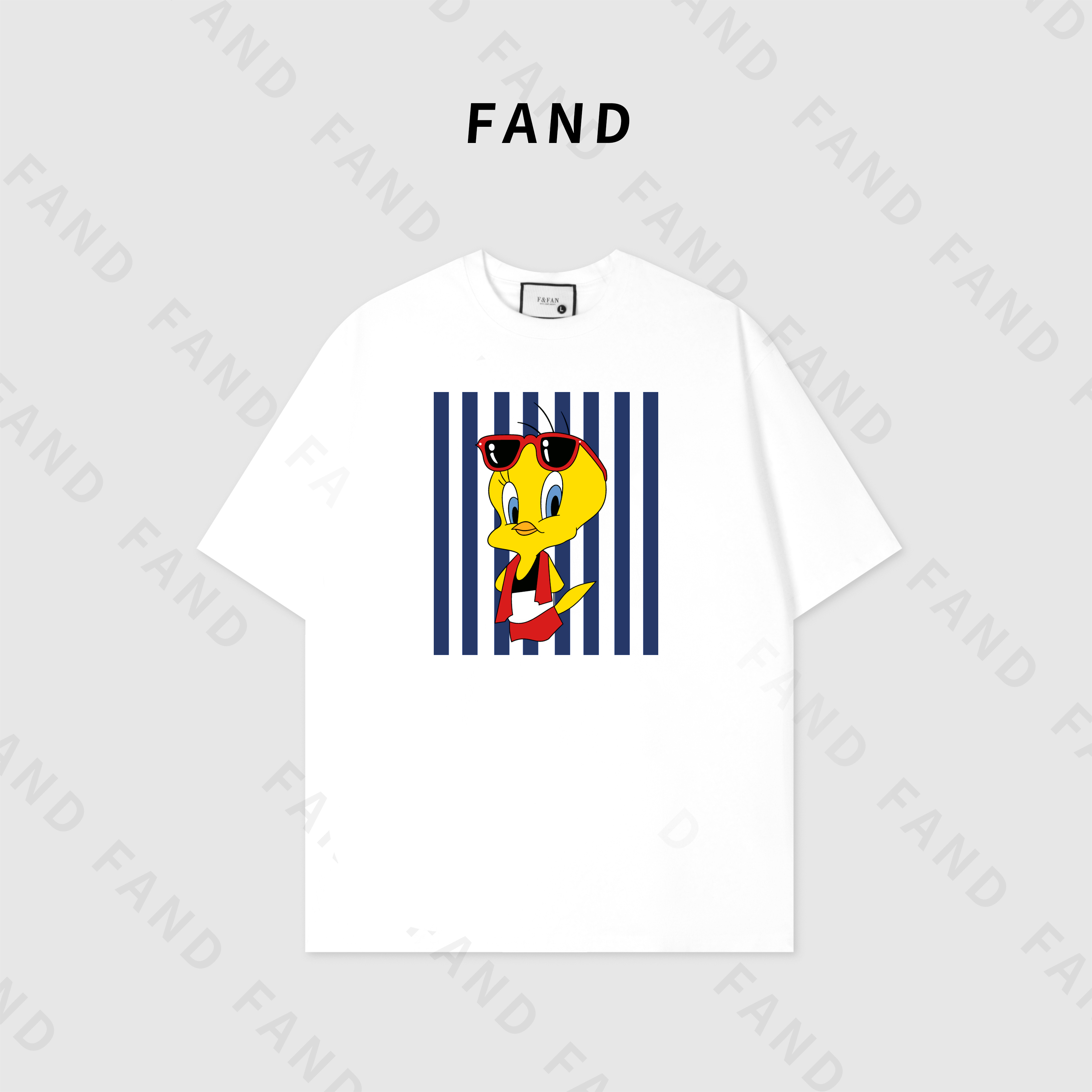 FAND品牌【趣味大可】2025新品夏季情侣装卡通印花宽松圆领短袖T恤