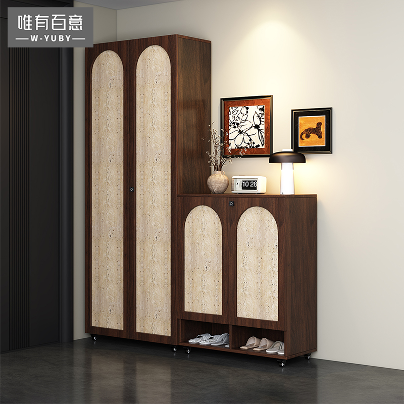 门口鞋柜可移动家用门口储物柜带锁带滑轮室外楼道电梯鞋柜防盗