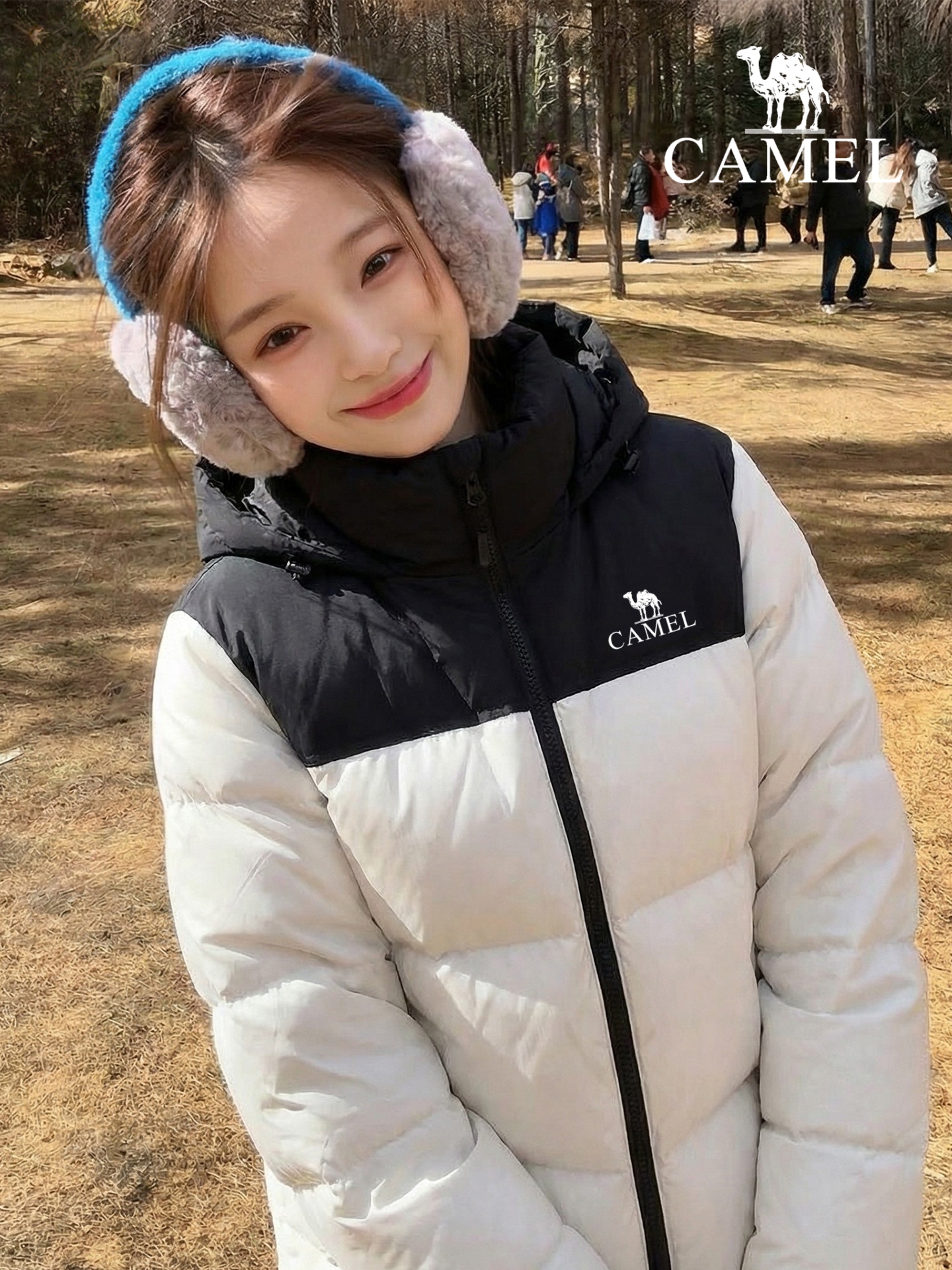 骆驼街羽绒服女2025新款冬季加厚保暖可拆卸连帽时尚男士休闲外套