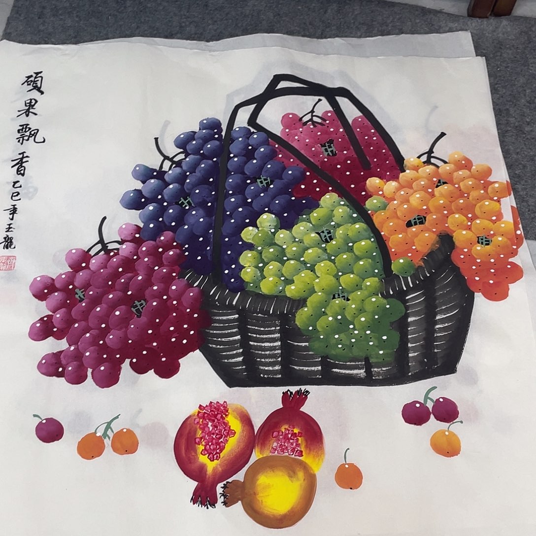 国画国画作品原稿70葡萄石榴