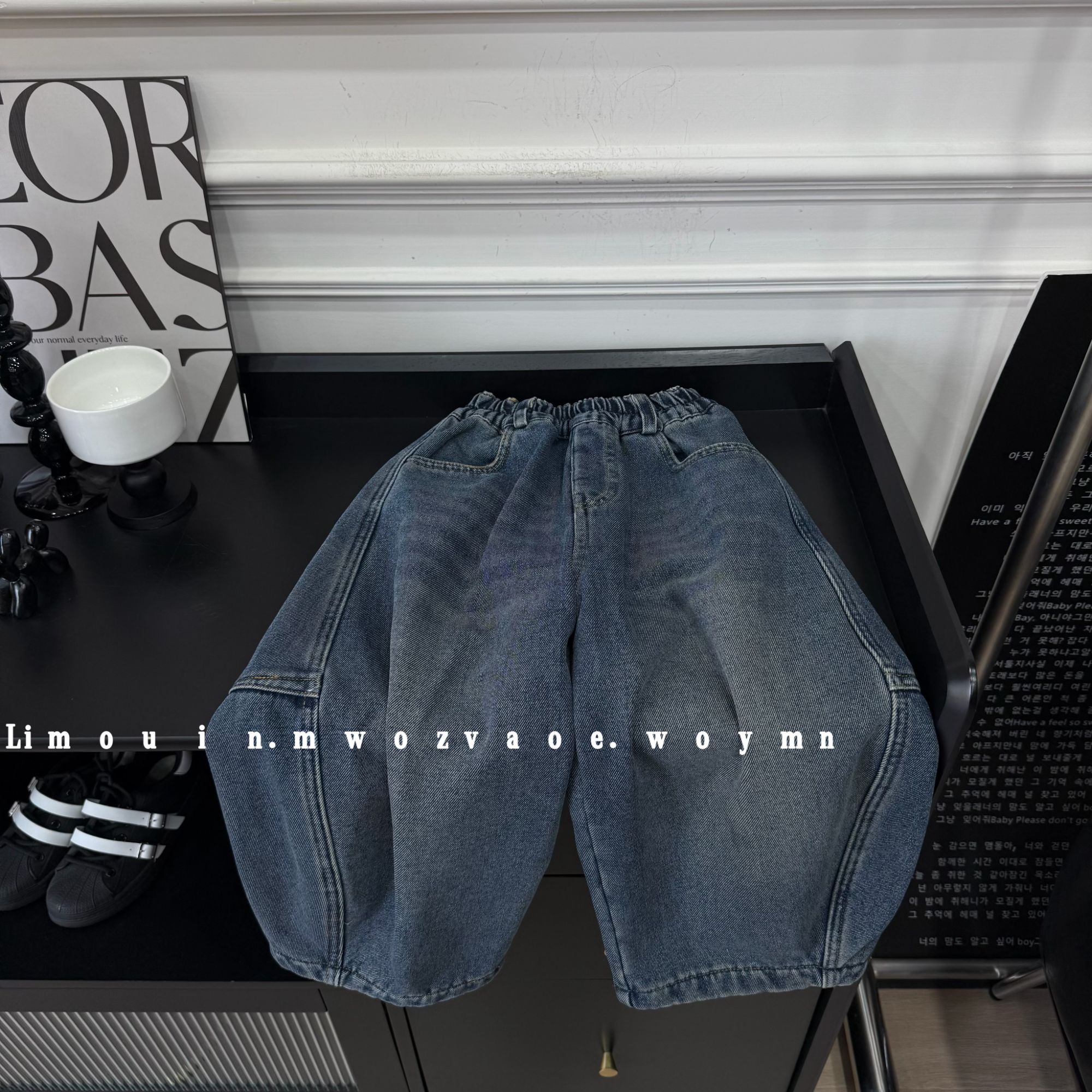 男童冬款一体绒加厚牛仔裤2025韩系儿童复古蓝宽松直筒保暖长裤潮