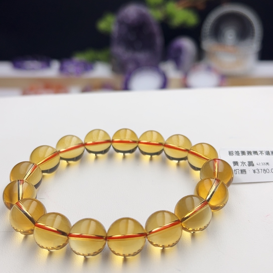 水晶手链未镶嵌黄水晶12.2mm42.33