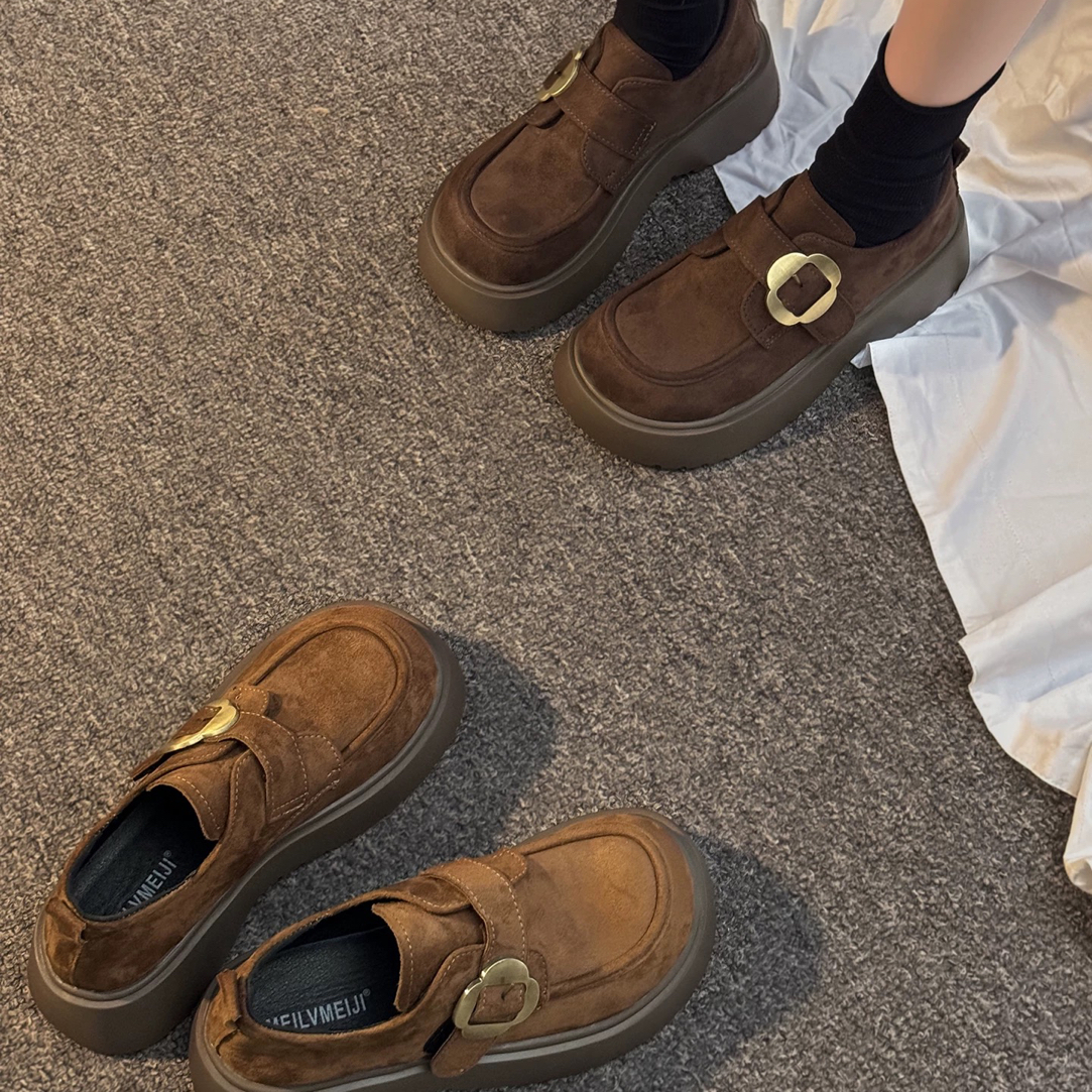 厚底全包勃肯鞋女2025新款休闲一脚蹬复古博肯单鞋B5171-1