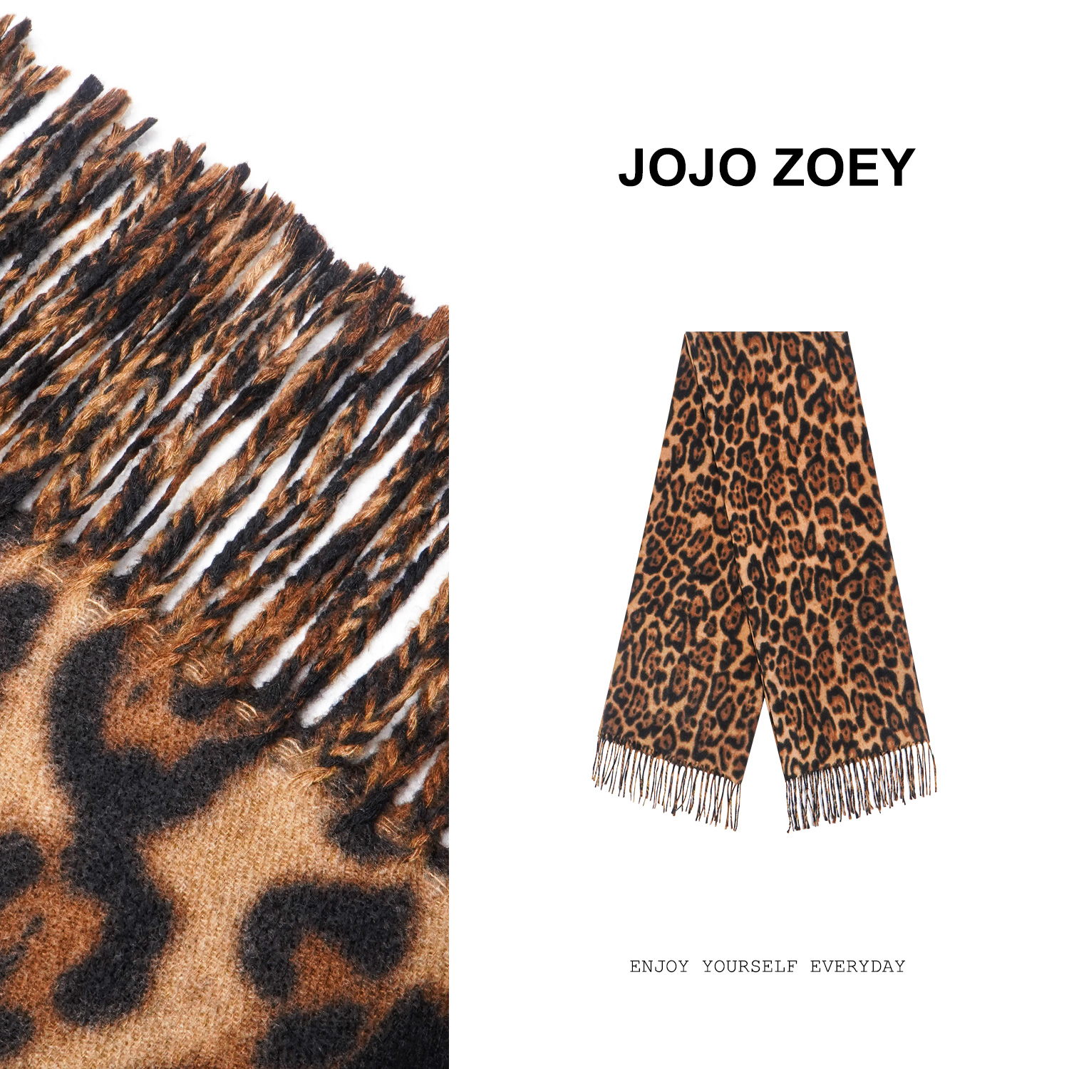 【百搭围巾】~复古豹纹流苏围巾秋冬亲肤披肩围脖ps-801