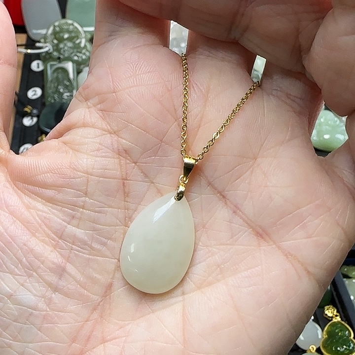 和田玉银S925镶嵌颈饰