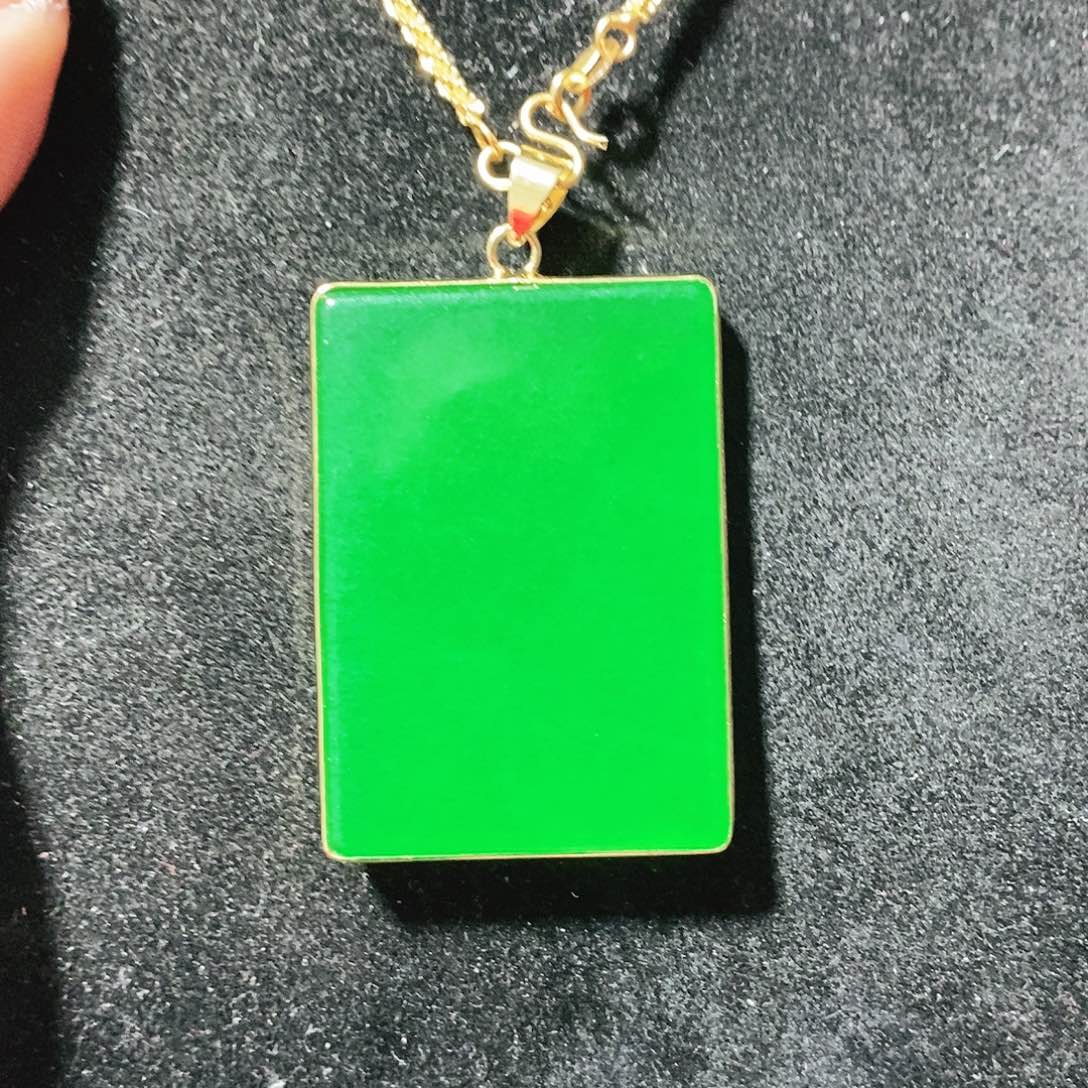 翡翠颈饰14K金镶嵌吊坠