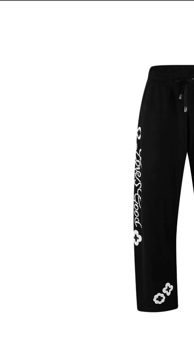 GOOD G122 2025FW GOOD LOVES小花标语轻奢时尚休闲裤男女同款