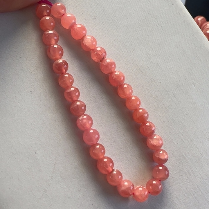 菱锰矿（红纹石）手串未镶嵌无***光
