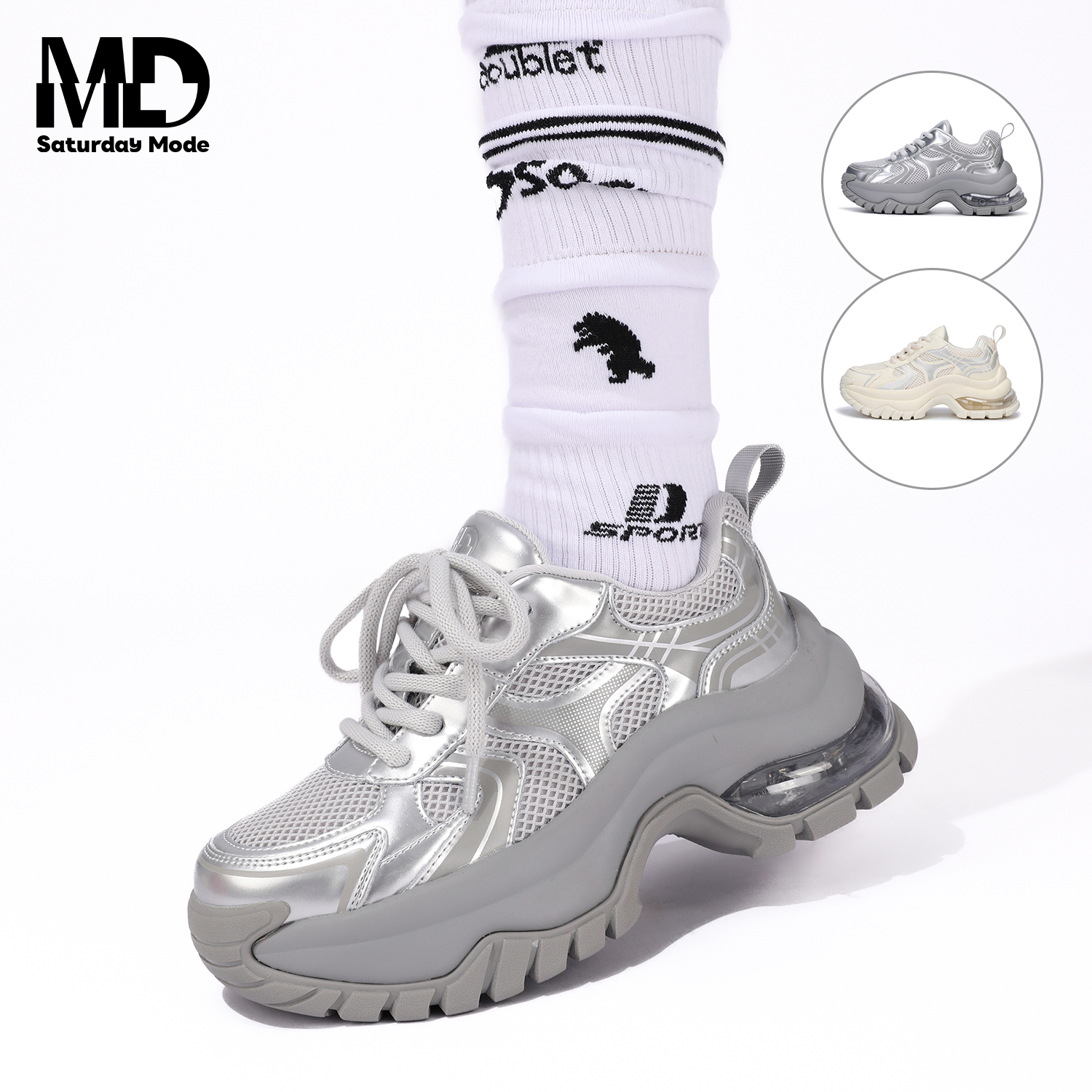 SATURDAYMODE厚底老爹鞋2025春季新款小个子运动休闲鞋MDD1112029