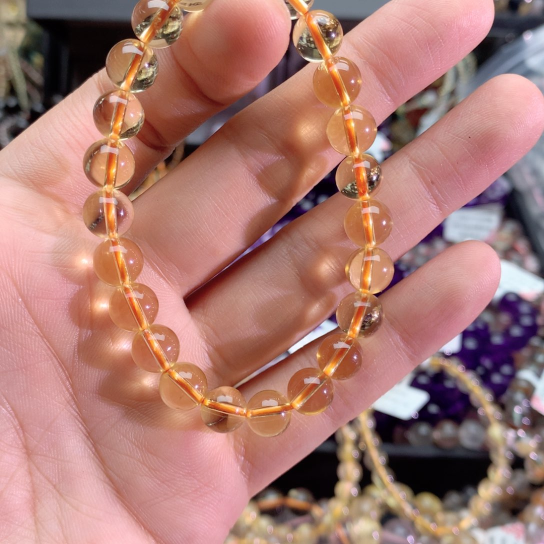 黄晶手链未镶嵌佳黄水晶8