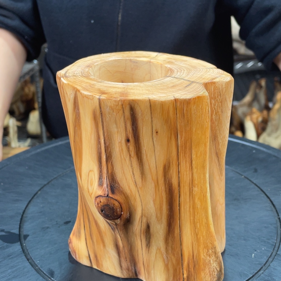 柏木（崖柏）实木笔筒