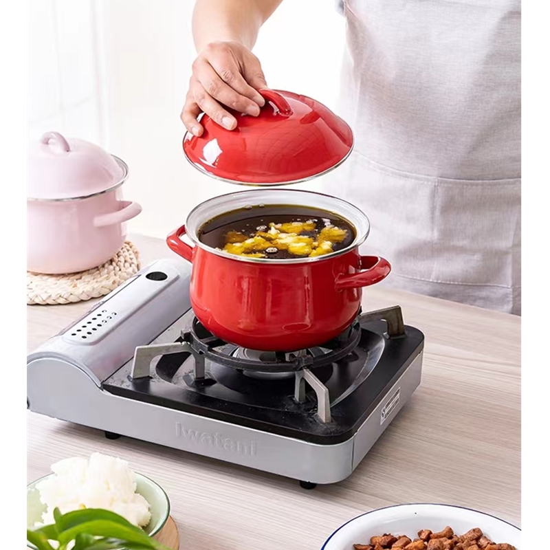 特厚搪瓷锅双耳家用珐琅汤锅宝宝辅食锅煮面锅电磁炉然气通用包邮