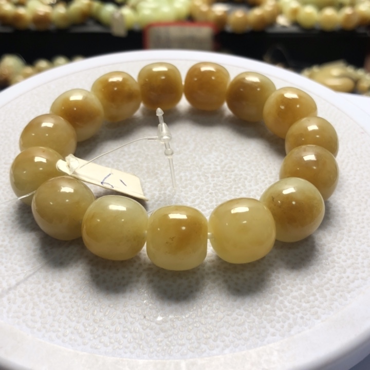 和田玉手串未镶嵌卡14