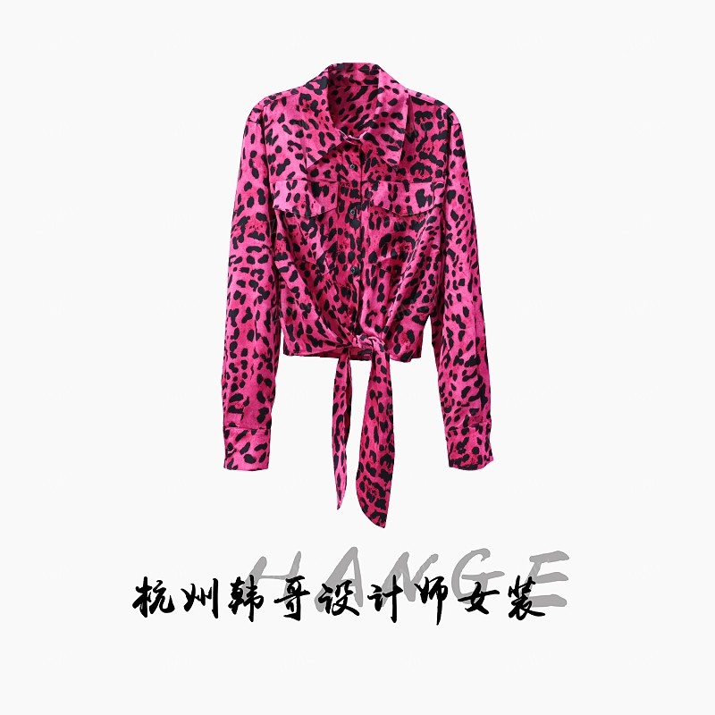 【韩哥女装】2025秋冬《星罗》秀场款豹纹碎花飘带气质衬衫6157-Z4