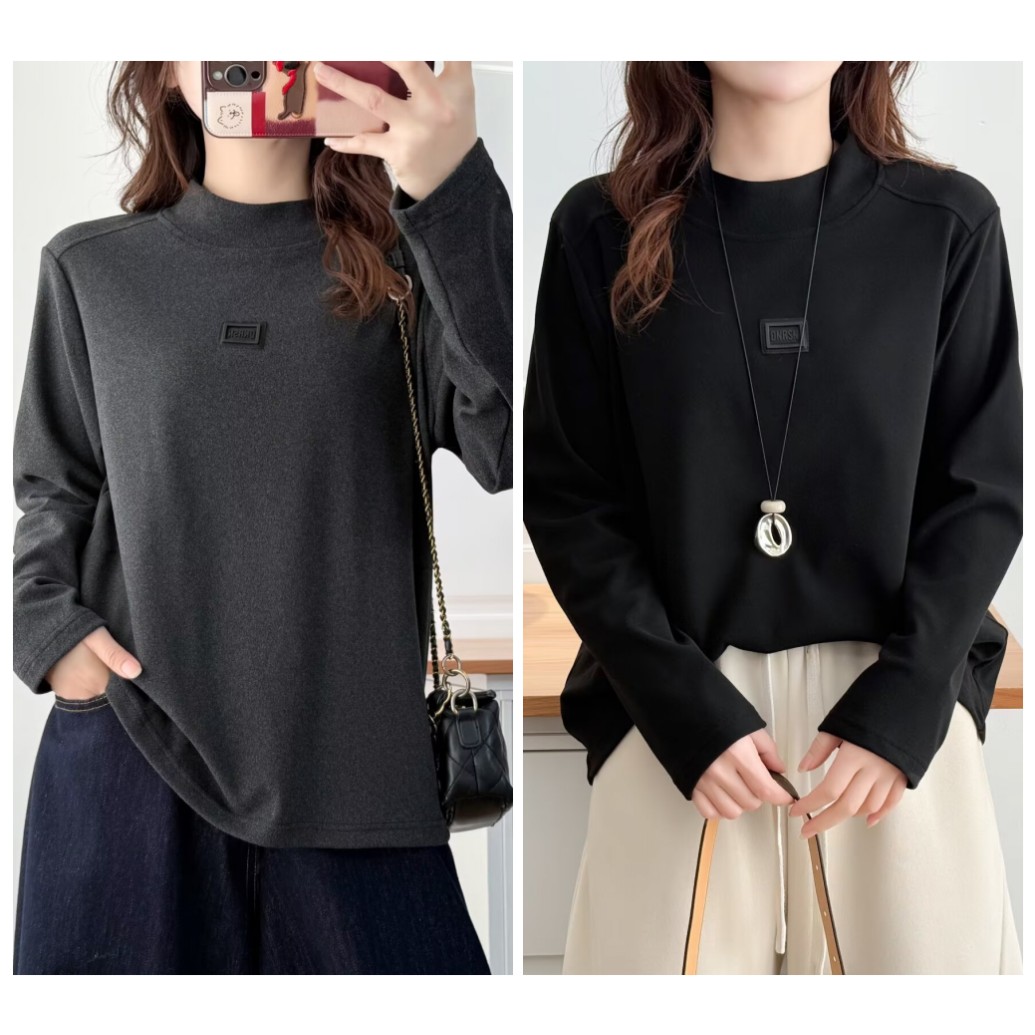 115-195斤大码女装简约百搭纯色德绒保暖显瘦长袖T恤打底衫内搭