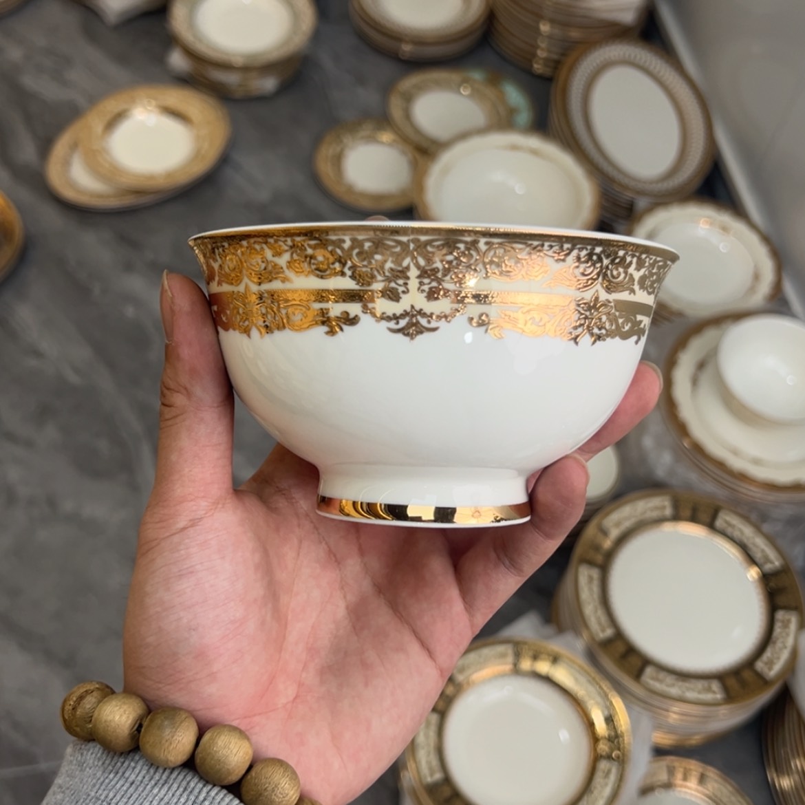 【闪购商品】瓷片（****夕5寸高脚碗八个一单