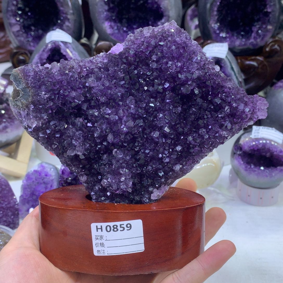 水晶紫水晶摆件未镶嵌0859