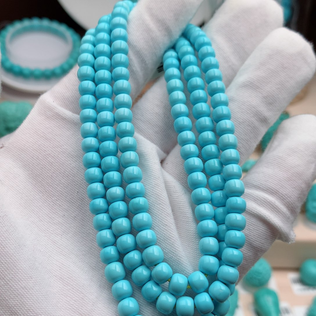 绿松石珠宝奇石未镶嵌5.5mm