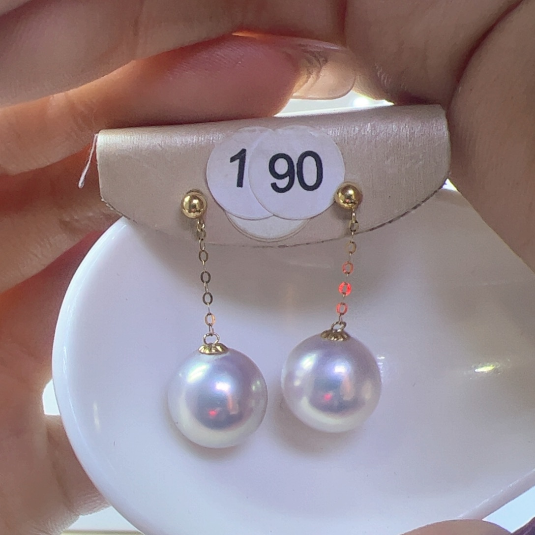 淡水珍珠耳饰18K金镶嵌