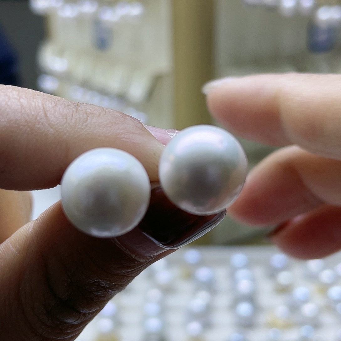 淡水珍珠耳饰银S925镶嵌