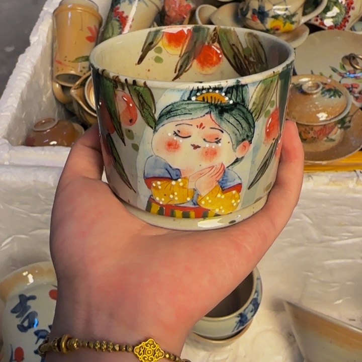 瓷片景德镇陶瓷手工手绘