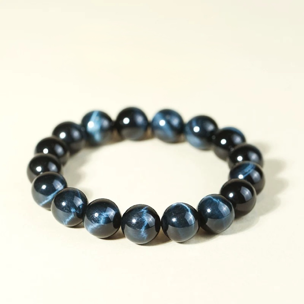 【天意珠宝阁】甄选优质天然蓝色虎晶石手串卡10mm