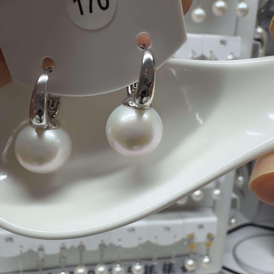 呦***～耳饰淡水珍珠银S925镶嵌珍珠