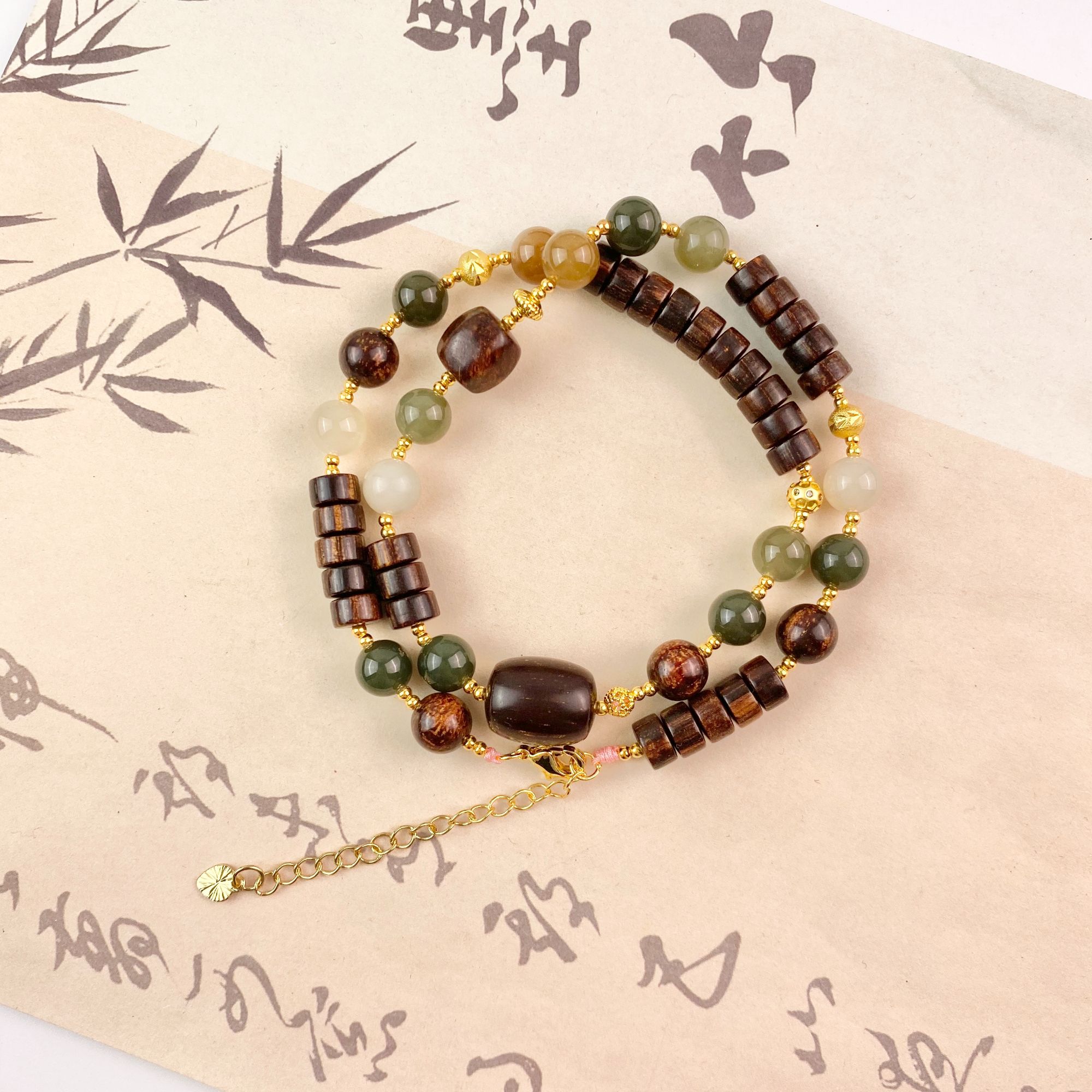 【醉清秋】贡木4×7mm药片珠多宝多功能链