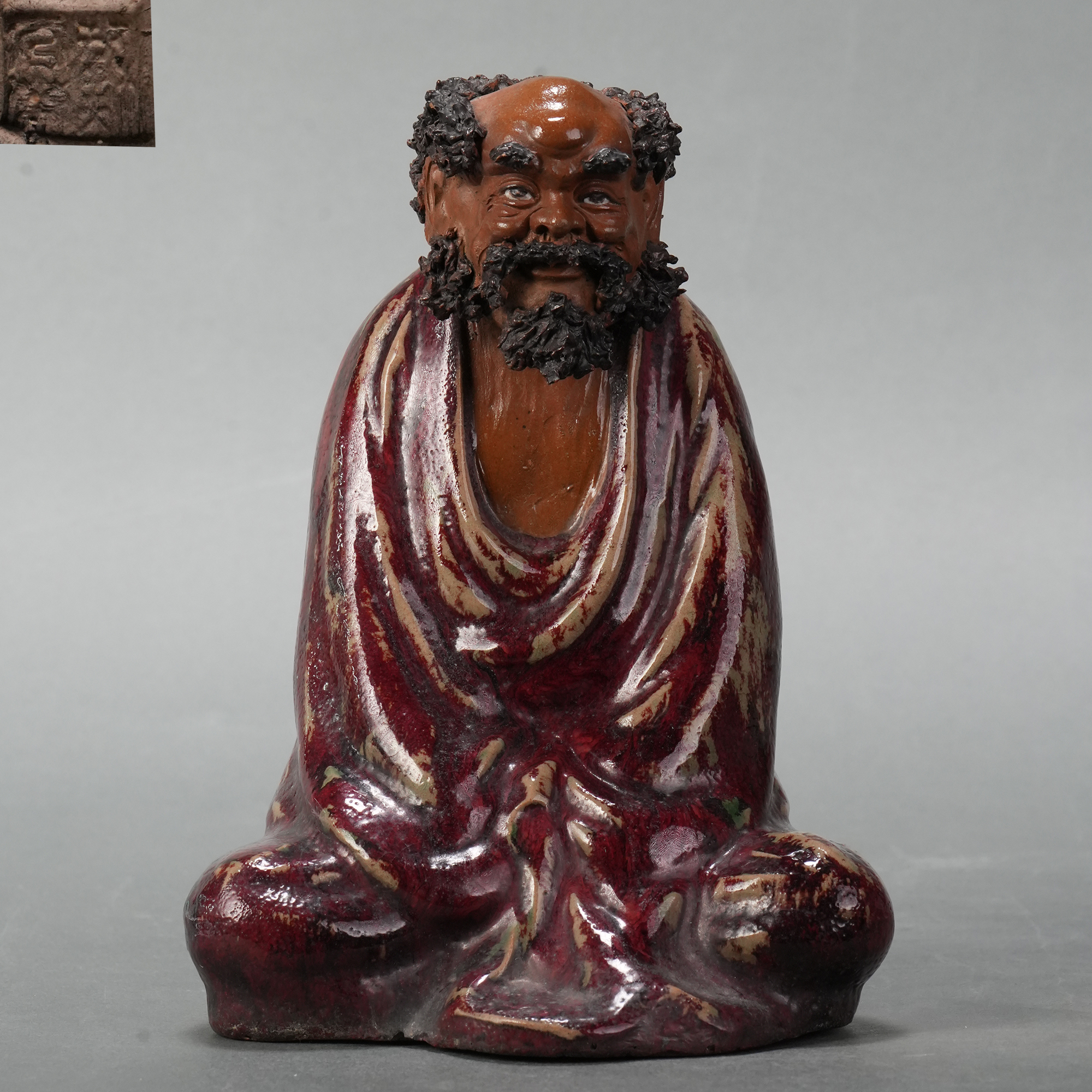 LOT 012426民国 石湾窑达摩造像【古董拍卖】